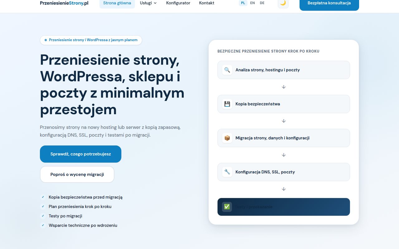 Podgląd strony przeniesieniestrony.pl
